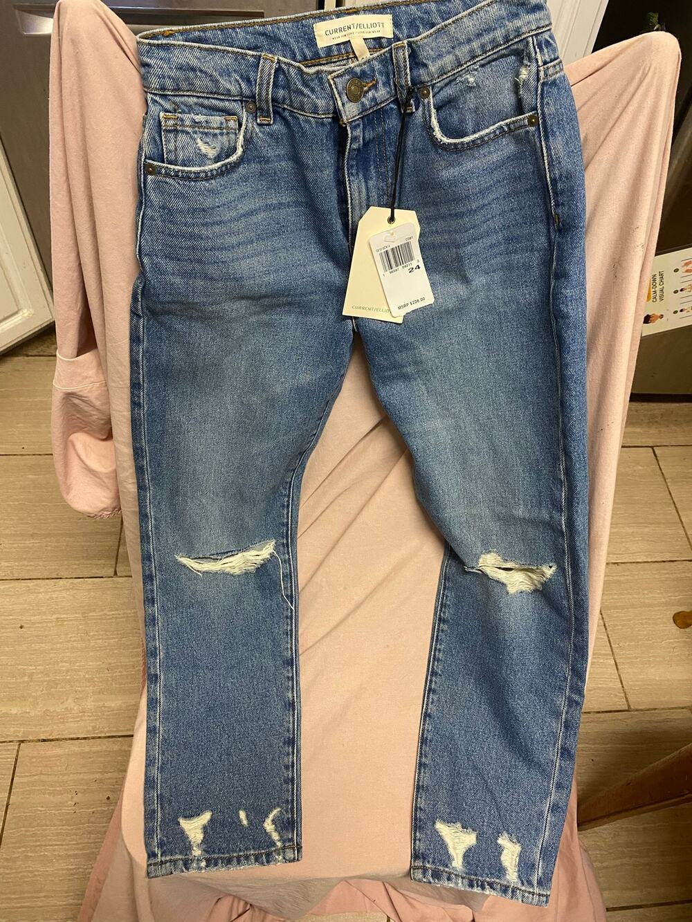 NWT Current Elliott The Boyfriend Women Jeans Size 24